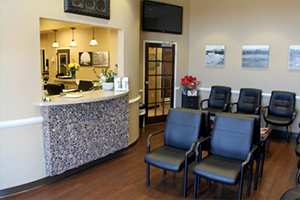 Welcoming dental waiting room